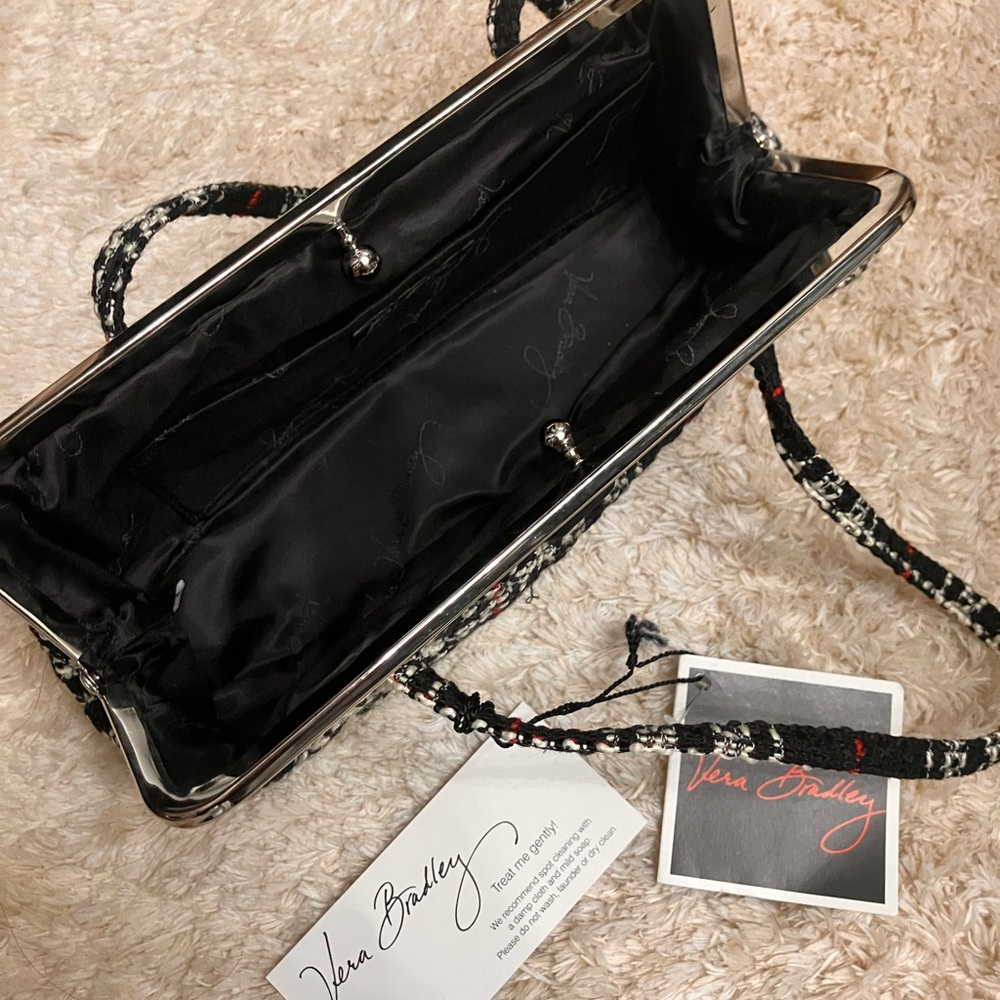Vera Bradley Black and White Clutch Elegant Evening Bag